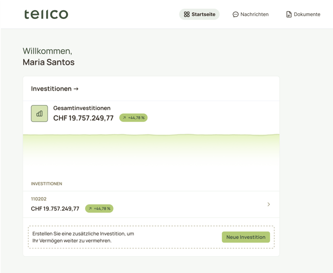 Tellco Vorsento - Dashboard - Menu - 1a - DE